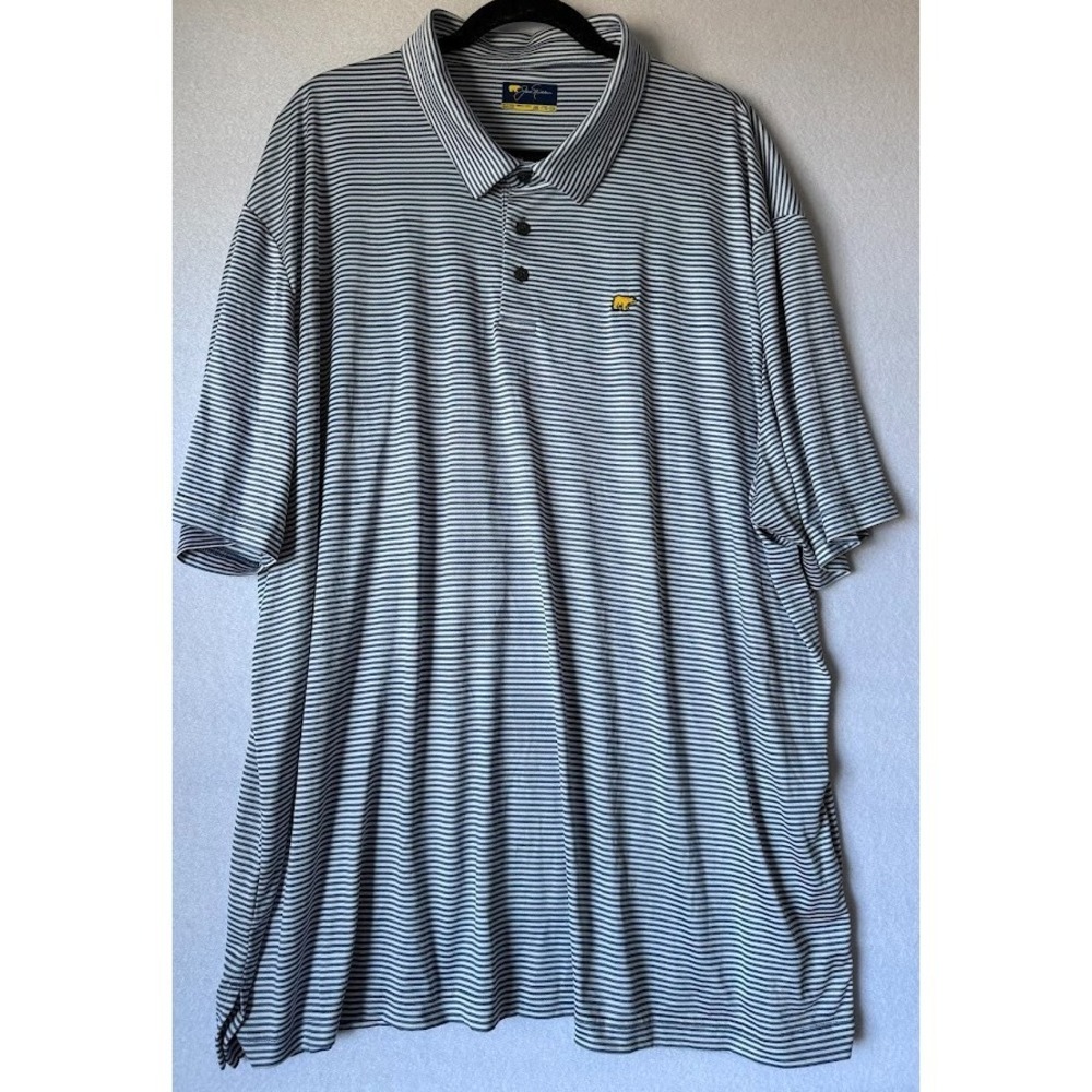 Jack Nicklaus‎ Polo Shirt Men XXXL Blue Striped Performance Golf Lightweight